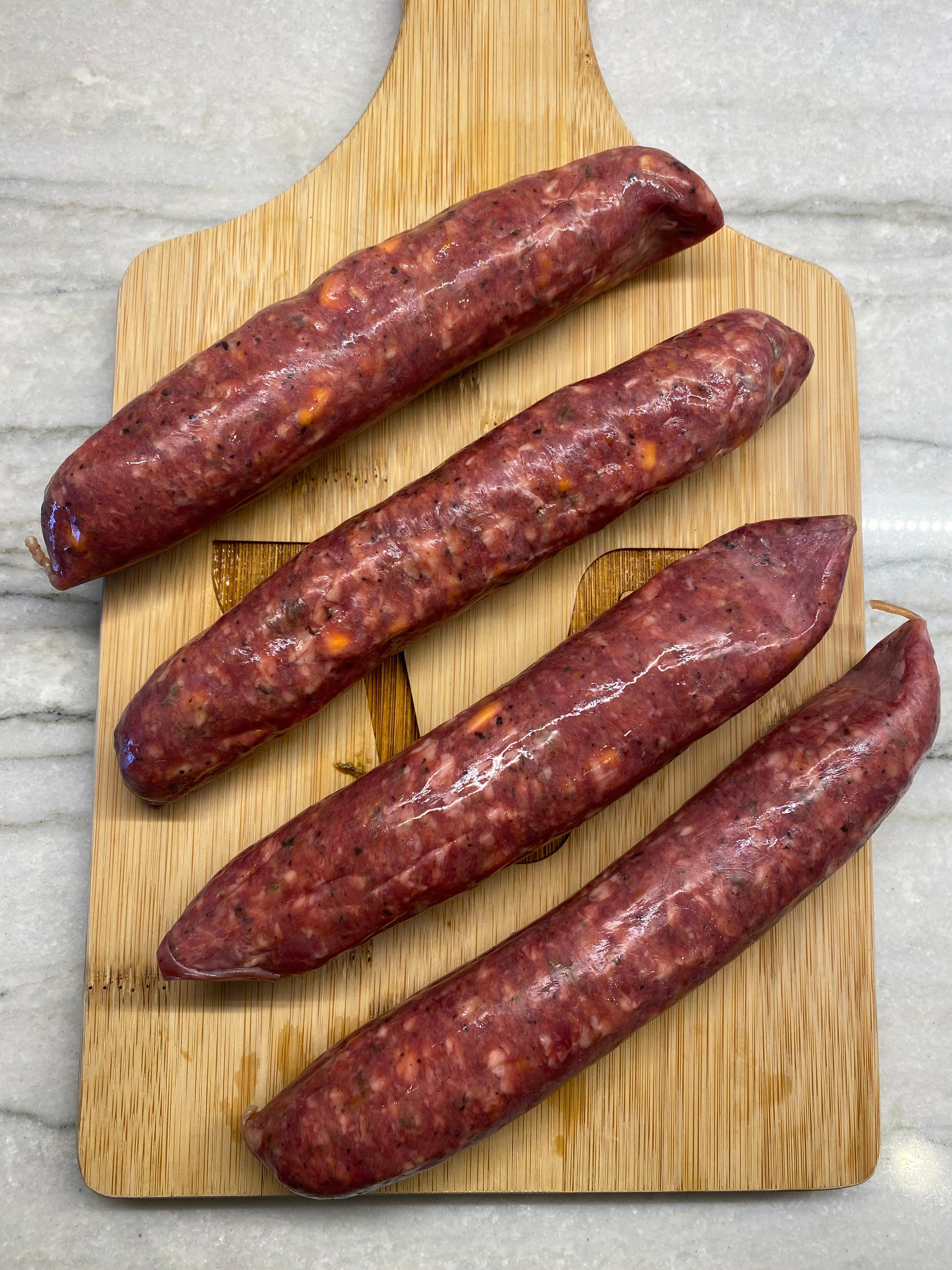 Null Ridge Premium Beef LLC Beef Bratwursts Smoked Beef Jalapeno & Cheese Bratwursts